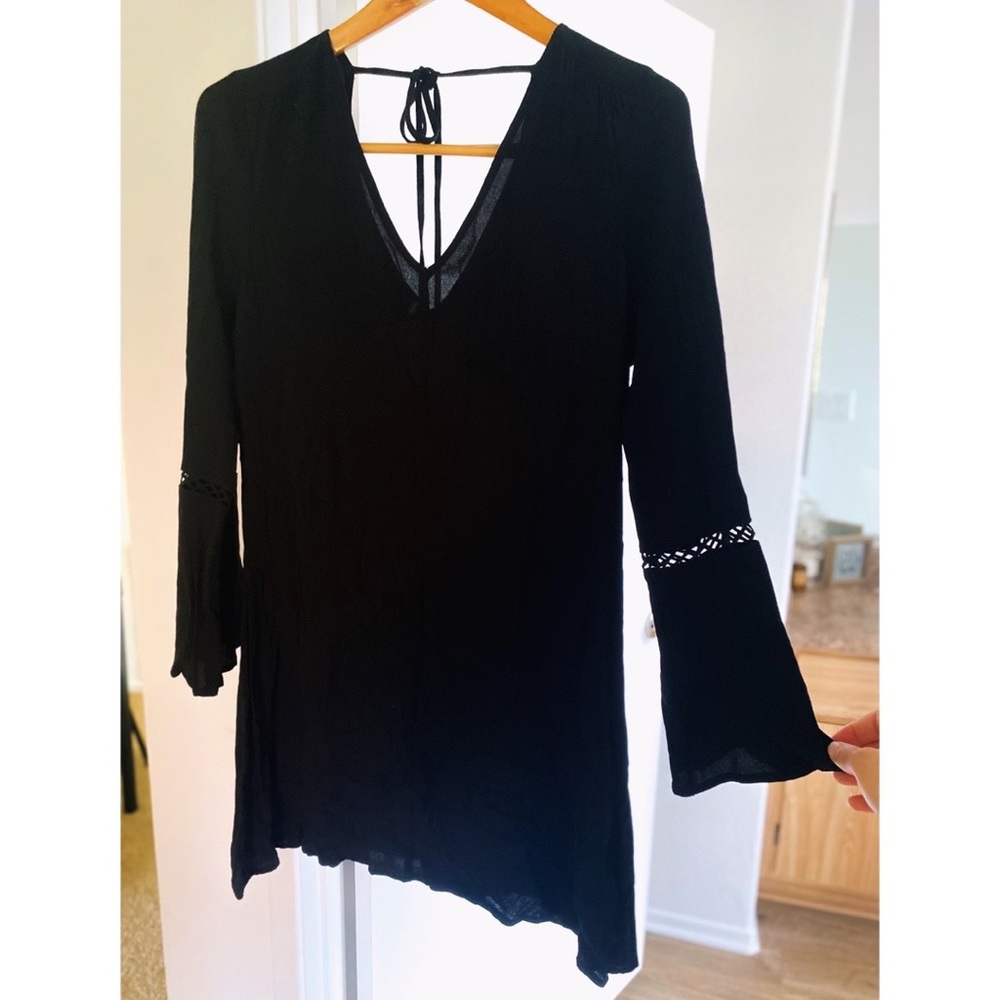 Black boho style summer dress, size M